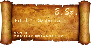 Bellán Szabella névjegykártya